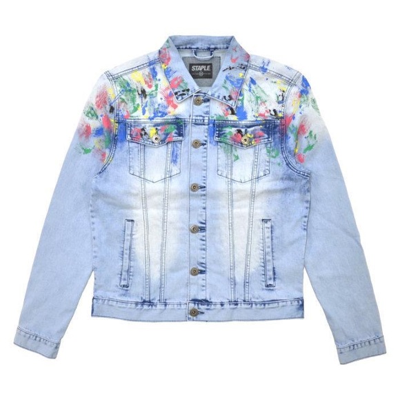 Staple Pigeon Light Stone Wash DENIM Jean Jacket - Picture 3 of 8